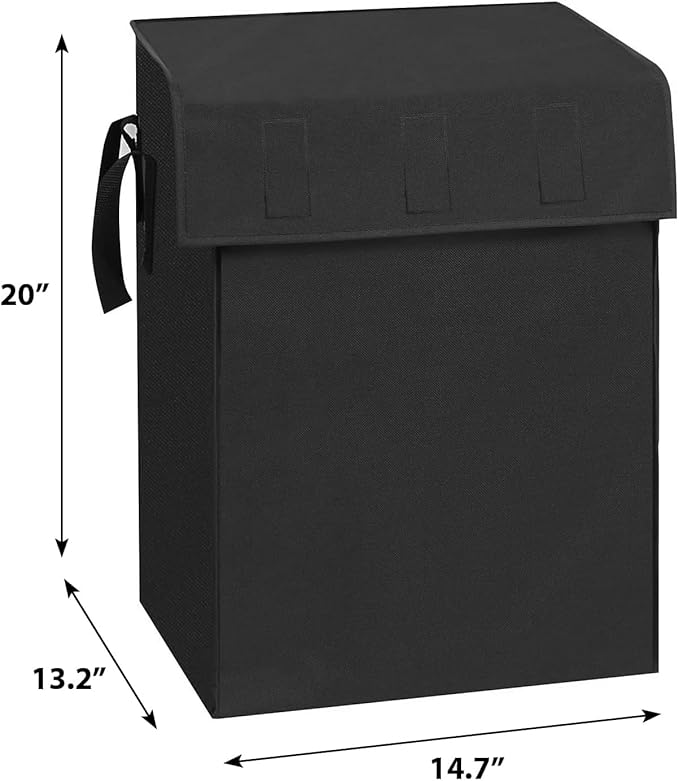 Kiffle Shopping Cart Liner（Without Trolley）, 14.7" X 13.2" X 20" Square Bottom, Fits Grocery Cart, Cover and Adjustable Straps, Waterproof Oxford Cloth (Black)