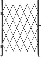 VEVOR Single Folding Security Gate, Lockable Scissor Gate with 360° Swivel Casters, Outdoor Barricade Steel Retractable Gates, for Entry Security, Garage, Warehouse & Pool, 49.61 x 77.76 in (W x H)