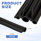 MECCANIXITY 10ft Cable Management Sleeve, 1/4 Inch ID Flexible Cord Wires Hider Cover Insulation Snap-fit Protector for Substation, High-Voltage Electrical Networks, Black