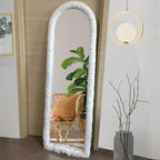 Fluffy Mirror Cover - 64"x21" Full Length Stretch Universal Ultra Soft Non-Slip Cover Warm Home Decor for Bedroom Cloakroom, Gift for Girls