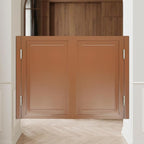 Solid Wood Interior Swing Door with Metal Hinges - Swinging Cafe Doors for Kitchen, Stairs, Bedroom Entrance & Partition (Brown, 47.2"X35.43")