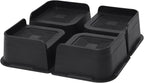 Bed Risers 2 inch, 3 inch, 4 inch, 6 inch or 8 inch Heavy Duty Furniture Risers, Up to 6000 Lbs L Shaped Design Bed Lifts Blocks for Couch Desk Sofa Table (Black, 3 Inch 4 Pack)