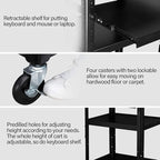 TUFFIOM AV Presentation Cart for Video Projector Laptop Computer, Mobile Workstation Utility Media Cart for School Classroom Office, Rolling Storage Stand with Keyboard Shelf