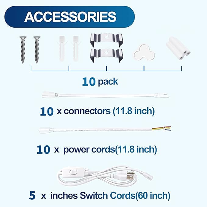 LED Shop Light,8FT 120W 12000LM 6500K,T8 Led Tube Daylight White,No dimmable,V Shape,Linkable,High Output,Clear Cover,8 Foot led Lights Fixture,Garaga Lighting with Plug (10 Pack)
