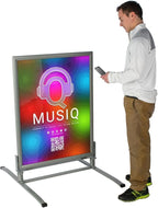Displays2go 30 x 40 Inch Sidewalk Sign, Waterproof, Snap Frame, Spring Base, Two-Sided, Silver (OWS3040S)