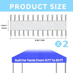 2Pcs 10FT Canopy Rain Gutters for Pop Up Canopy, Waterproof Polyester Drainage System, Tent Extension Attachment Accessories