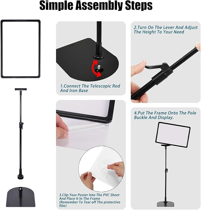 Retail Sign Holder for Display Indoor, Portable Signage Stand Double Sided Sale sign for Business Store Retail Market Vendor Advertising Trade Show Display (8.5x11, 6Pack)