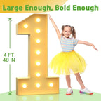 Marquee Numbers 4 Feet Tall Large Light Up Numbers 30th Birthday Decorations Women Men Big Yellow Light Outdoor Anniversary Decorations Balloon Arch Kit Party Backdrop 30