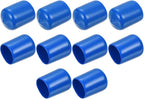 uxcell 10pcs Rubber End Caps 16mm ID Vinyl Round End Cap Cover Screw Thread Protectors Blue