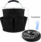 17L Cleaning Caddy With Handle, Foldable Storage Cleaning Product Organizer, Cleaning Caddy Organiser, Outdoor Camping，Portable Multifunctional Cleaning Bucket tool Bag Organizer (black)