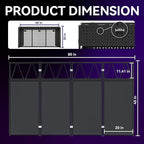 Portable DJ Booth Table,Foldable DJ Table Stand with White & Black Scrim,Adjustable D J Facade Station Metal Frame with Cable Hole for Private Events, Clubs, Bars (Upgrade)