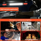 Magnetic Work Light Bar 2026 New | Rechargeable LED Light with Battery | IP55 Weather-Resistant Under Hood Light with Magnetic Base | Hooks & Clamp for Car Repair,Garage,Emergency,Power Outage