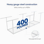 FLEXIMOUNTS 2x8 Overhead Garage Storage Rack,Adjustable Storage Organization System,Heavy Duty Metal Garage Ceiling Storage Racks,400lbs Weight Capacity,White, Classic Series