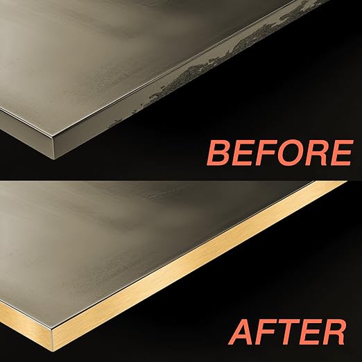 GSCIT Club Gold Edge Banding, 2 Inch x 100ft Aluminum Brushed Edge Banding PVC Edge Trim for Cabinet Repair Furniture