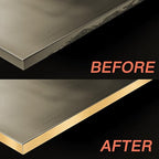GSCIT Club Gold Edge Banding, 1 1/2 Inch x 25ft Aluminum Brushed Edge Banding PVC Edge Trim for Cabinet Repair Furniture