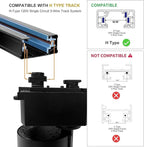 Ultra-Bright Black H Type Track Lighting Kit 6000K Cool White, 12 Heads 20W 2400lm with 13.1FT Track Rails, Dimmable Plug in LED Track Lights Modern Indoor Spotlight Fixture