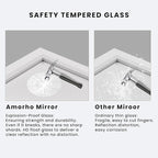 Amorho Bathroom Mirror, 60 X30 Inch White Thick Metal Framed Wall Mirrors for Over 2 Sinks, Bedroom, Living Room, Entryway, Large Rectangle Wall-Mounted Mirrors.