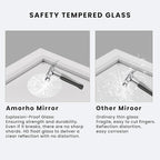Amorho Bathroom Mirror, 24x30 Inch White Thick Metal Framed Wall Mirrors for Over Sink, Bedroom, Living Room, Entryway, Rectangle Wall-Mounted Mirrors(Horizontal/Vertical).