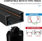 6-Light LED Track Lighting Kit with 6.6FT H Type Track Lighting Rail, Dimmable Track Lights Modern Kitchen Track Lighting Fixtures Ceiling Spot Light 2700K-5000K, CRI90+, 36° Beam 10W 800lm, Black