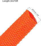 MECCANIXITY Braided Cable Sleeves Heat Shrinkable Fabric Sleeving, 3/8" 10ft Orange 2:1 Ratio Heat Shrinkable Cord Protector for Harness Cable, Network Cable Protection, Cable Management
