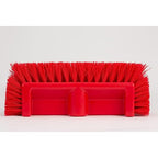SPARTA Multi-Level Tile Scrub Brush 12" Wide Brush Head, Heavy-Duty Tile Cleaning Brush with End Bristles for Commercial Tiles, Tubs and Floor, Plastic, 12 Inches, Red