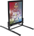 Displays2go 22x28 Inch Outdoor Sign Holder, Black, Powder Coated Steel, Modern Style, Wind & Waterproof, Snap Frame with Magnetic Trim, Anti-Glare PVC Lenses