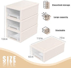 Oymlclivisa Small Stackable Desktop Drawers Unit, Plastic Storage Drawer, 3 Packs
