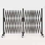GYMTIME Expandable Metal Barricade, Safety Barrier with Casters, Retractable Garden Fence, Folding Security Temporary Gate for Home Indoor, Upgrade Stainless Steel Edge Posts, Brown, 23 Feet