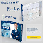 Custom Curved Pop Up Displays Trade Show Backdrop 7.5x10 FT Tension Fabric HD Banner Printing Banner Pop-up Display Stand Trade Show Booth Display for Business Corporate Wedding Mall