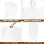 Modern Frame Clear Acrylic Freestanding Dog Gate - 32" Tall Extra-Wide Folding 4-Panel Pet Barrier for Doorways, Stairs & Large Openings, Indoor Fence for Small to Large Dogs & Cats
