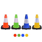 4 Pack 12 Inch Yellow PVC Traffic Cones with Black Base, Durable Sports Training Markers for Gym, Indoor & Outdoor Activities (4, Yellow, 12 Inch)
