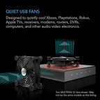 AC Infinity MULTIFAN S1, Quiet 80mm USB Fan, UL-Certified for Receiver DVR PlayStation Xbox Computer Cabinet Cooling