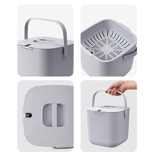Tea Waste Bucket Dregs Trash Can Portable Sorting with Lid Handle 6.5L for Loose