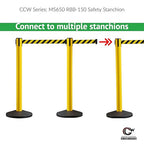 Crowd Control Warehouse CCW Series RBB-150 - Set of 2 Stanchion Retractable Belt Barriers - 16 Foot, Red"Authorized Access ONLY" White Letters Belt with Orange Post - Easy Assembly