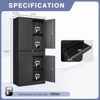 Metal Storage Cabinet with with Drawer, Garage Storage Cabinet with Locking Doors and Adjustable Shelves for Garage, Home Office,Warehouse (Black)