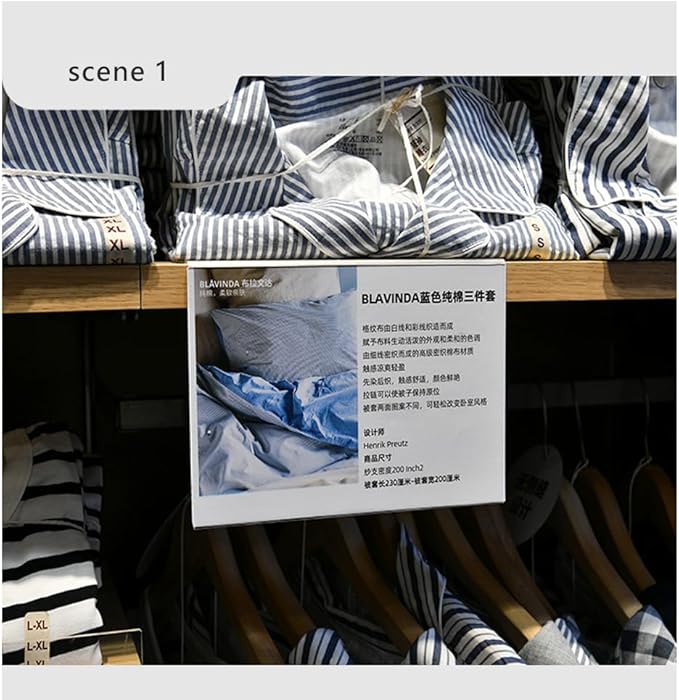Self Adhesive Label Holder Acrylic Price Tag Displays Sign Holder Clear Table Counter Top Stand 2 Pack (100*100mm/3.94*3.94 inches)
