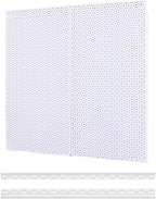 OmniWall Pegboard 2- Panel Side-By-Side Set 32-Inch Tall x 32-Inch Wide Metal Pegboard For Garage & Home Storage White