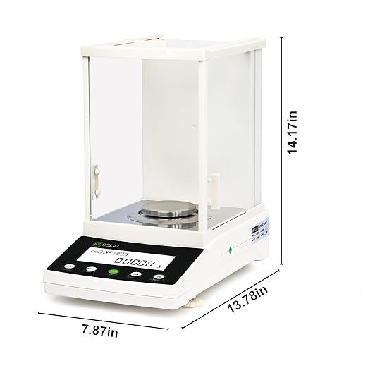 U.S. Solid 0.1mg Analytical Balance, 220g x 0.0001g, Lab Electronic Scale with Automatic Internal Calibration, Electromagnetic Transducer, RS232, Overload Protection, Piece Counting, 4 Weighing Units