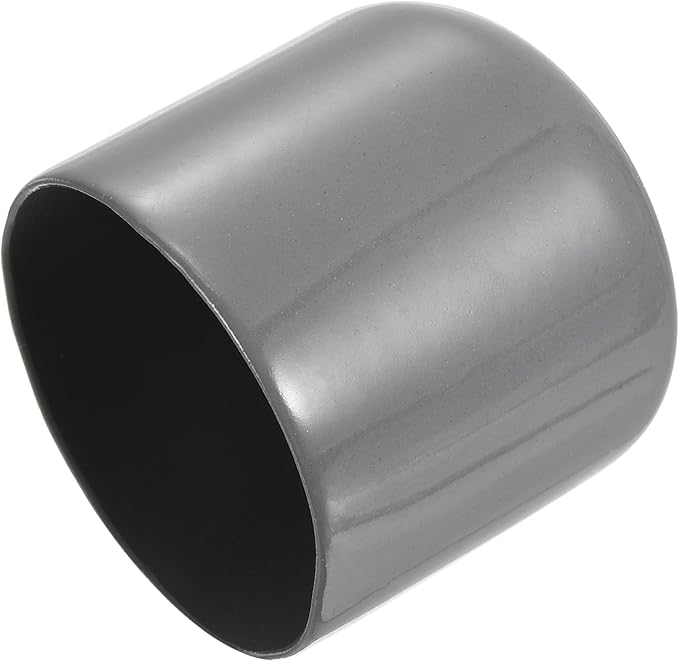 uxcell 4pcs Rubber End Caps 49mm ID Vinyl Round End Cap Cover Screw Thread Protectors Dark Grey, 40mm Height