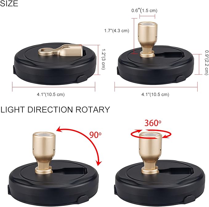 Wireless LED Spotlight, Battery Powered Picture Lights, Uplighting Indoor, Puck Lights with Remote, Stick Spot Light for Wall Art Display Dartboard Painting Artwork Accent Closet-Gold