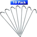 Steel Tent Stakes Heavy Duty Ground Stake, Metal Stakes to Anchor Commercial Inflatables, Outdoor Camping Canopy, Fence, Garden Tent Accessories, 5/6" Diameter x 10" Length, 25 Pack
