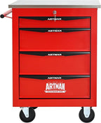 4 Drawer Rolling Tool Chest with Locker, 22.2" D Metal Movable Lockable Tool Cart Box Multi-Functional Hardware Storage Cabinet Box for Warehouse Basement Home Pantry Garage