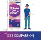 BillyPrint Custom Retractable Banners 33x81in with Standard Stand, Customizable Sign for Business, Corporate Events, Advertising - Customized Prints with Travel Bag - 1 unit