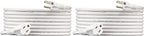 Amazon Basics Extension Cord, 13 Amps, 125V, 15 Foot, White - Pack of 2