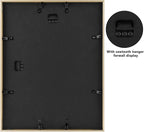 Frametory, 11x14 Metal Picture Frame with Mat for 8x10 Picture & Real Glass, Aluminum Photo Frame Collection (Gold, 1 Pack)