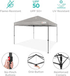 Best Choice Products 10x10ft 1-Person Setup Pop Up Canopy Tent Instant Portable Shelter w/ 1-Button Push, Case, 4 Weight Bags - Light Gray
