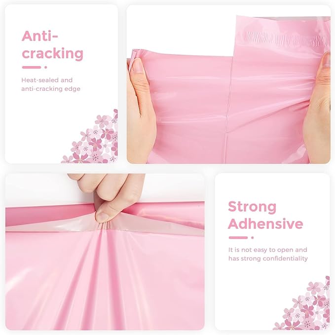 Metronic Poly Mailers 14.5x19 70000 Pack Large Shipping Bags for Clothing Mailing Bags with Strong Self-sealing Adhesive Waterproof and Tear-Proof Poly Bag Bulk in Light Pink