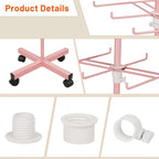 Retail Display Stand Rotating Display Stand 4 Tier Spinning Display Stand for Craft Shows, Jewelry, Keychain, Earring Adjustable Height Retail Display Racks (Pink)