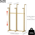 Gold Clothing Racks, Metal Clothes Rack with 6 Straight Arms, Freestanding Garment Rack for Hanging Clothes Heavy Duty, 46" to 63" Adjustable Height Retail Clothing Rack for Boutiques Display