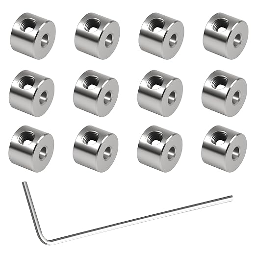 12pcs Set Screw Collars 2.05mm Bore Shaft Collars Screw Style, 7mm OD, 5mm Width, Landing Gear Collar Wheel Stopper for Automotive and Industrial Use